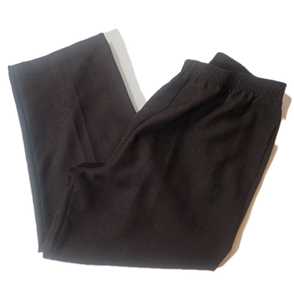 Allison Daley Pants Womens 14 Brown Elastic Waist Pull‎ On Straight Leg Dress